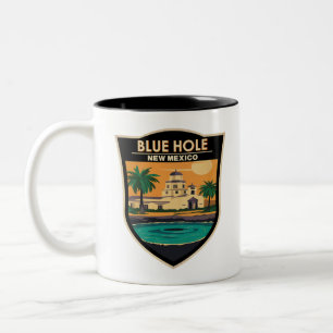 Blue Hole New Mexico Reisen Art Abzeichen Zweifarbige Tasse