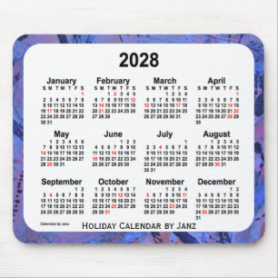 Blue Holiday Art Calendar von Janz Mousepad
