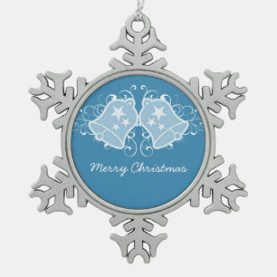 Blue Holiday Bells and Wirbel Ornament