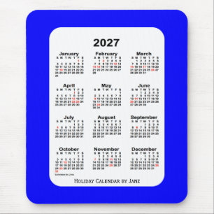 Blue Holiday Calendar von Janz 2027 Mousepad