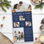 Blue Holiday Collage Card All In One Einladung<br><div class="desc">Erleben Sie die wertvollsten Momente Ihres Jahres mit unserer "Navy Blue Holiday Collage Card". Fett weißer Text, "Oh, was für ein Jahr", geschrieben in Vintager Schreibmaschine Schriftart, fügt sich perfekt in Ihre Lieblings-Fotos in einem marineblauen Hintergrund ein. Fügen Sie eine besondere, personalisierte Nachricht hinzu, um diese Karte einzigartig zu machen....</div>