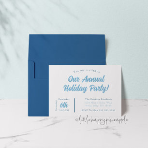 Blue Holiday Party Einladung
