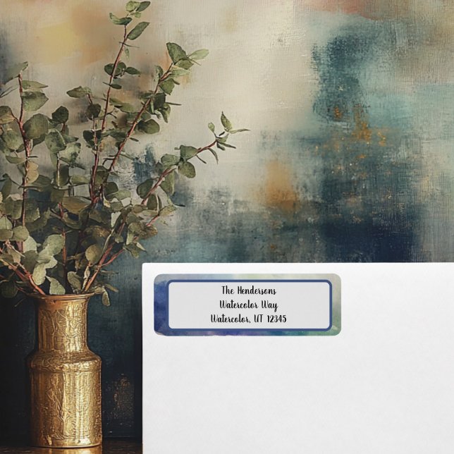 Blue Holiday Rücksendeadresse (watercolor Return Address Label )