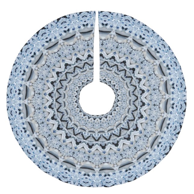 Blue Holiday Weihnachtsbaum Skirt Polyester Weihnachtsbaumdecke (Vorderseite)