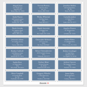 Blue Holly Jolly Christmas Guest Address Aufkleber