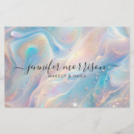 Blue Holographic Opal Gold Glitzer Makeup, Beauty Flyer