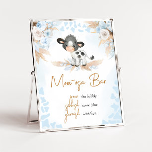 Blue Holy Cow Baby Dusche Mama Osa Bar Poster