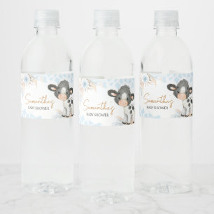 Blue Holy Cow Baby Dusche Wasserflaschenetikett