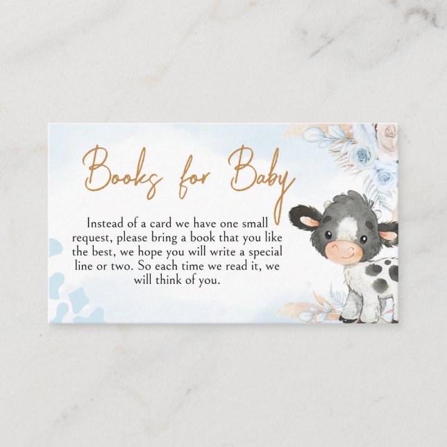 Blue Holy Cow Baby Shower Books for Baby Begleitkarte (Vorderseite)