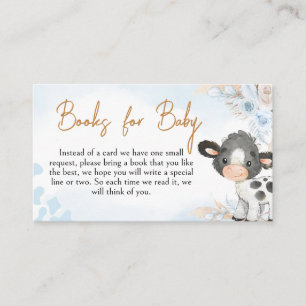 Blue Holy Cow Baby Shower Books for Baby Begleitkarte
