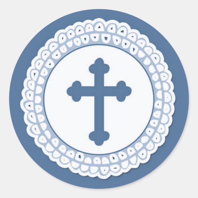 Blue Holy Cross Stickers (Vorderseite)