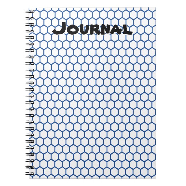 Blue Honeycomb Pattern Personal Journal Notizblock (Vorderseite)