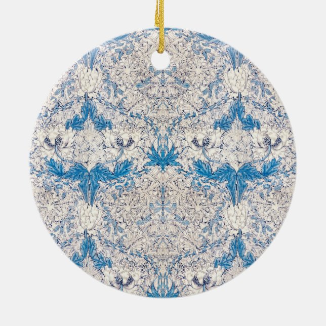 Blue Honeysuckle (von William Morris) Keramik Ornament (Hinten)