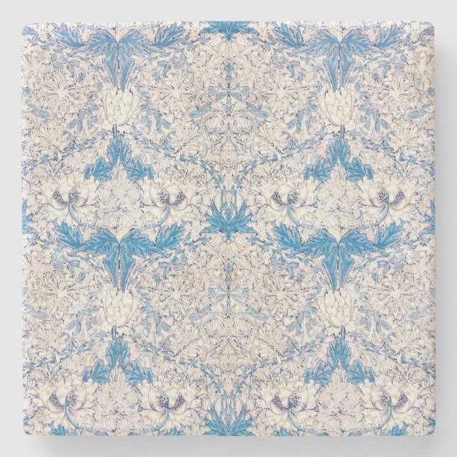 Blue Honeysuckle (von William Morris) Steinuntersetzer (Vorderseite)