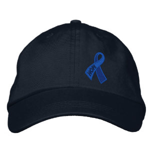 Blue Hope Cancer Ribbon Awareness Bestickte Kappe