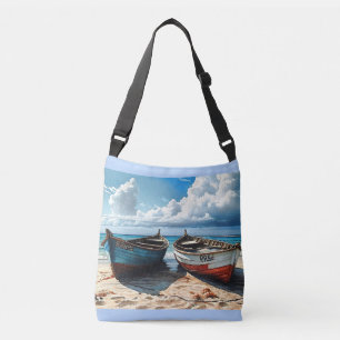 "Blue Horizon". Eine farbenfrohe Seascape Tragetaschen Mit Langen Trägern