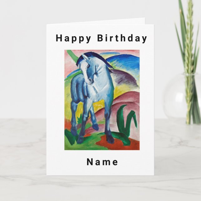 Blue Horse Franz Marc Birthday Card Karte (Vorderseite)