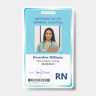 Blue Hospital Nurse Mitarbeiter Foto ID Ausweis