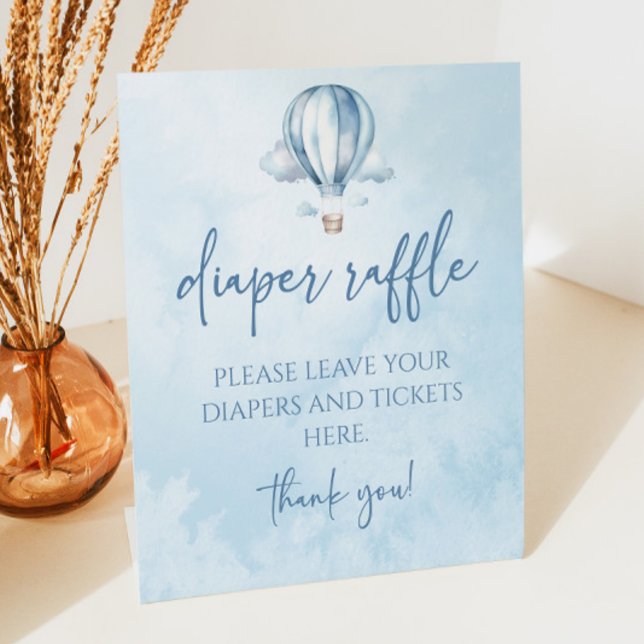 Blue Hot Air Ballon Baby Duschdusche Windelwanne Sockelschild (Von Creator hochgeladen)