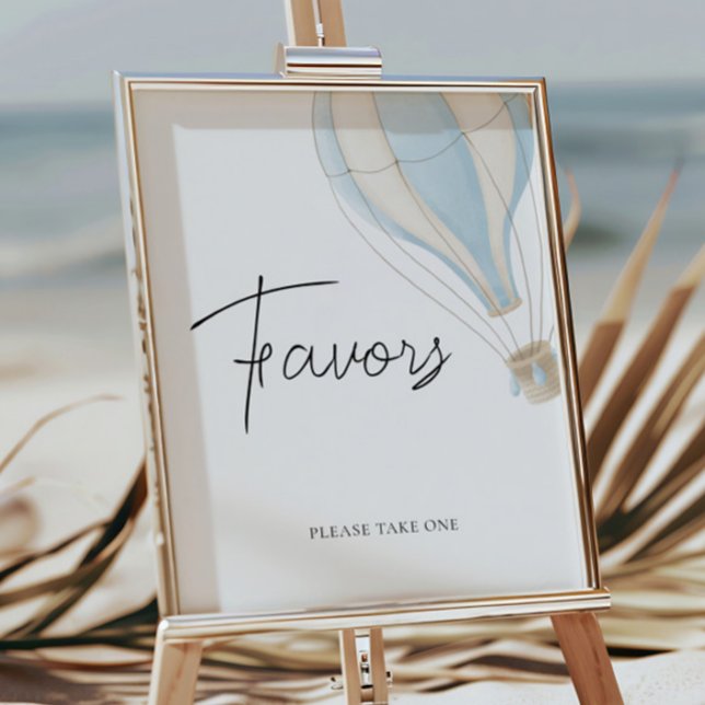 Blue Hot Air Ballon Baby Dusche Favorit Schild (Von Creator hochgeladen)