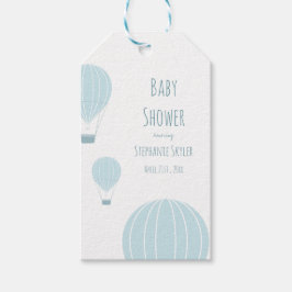 Blue Hot Air Ballon | Babydusche Geschenkmarke Geschenkanhänger