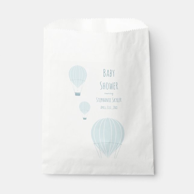 Blue Hot Air Ballon | Babydusche Gesichtsbeutel Geschenktütchen (Vorderseite)