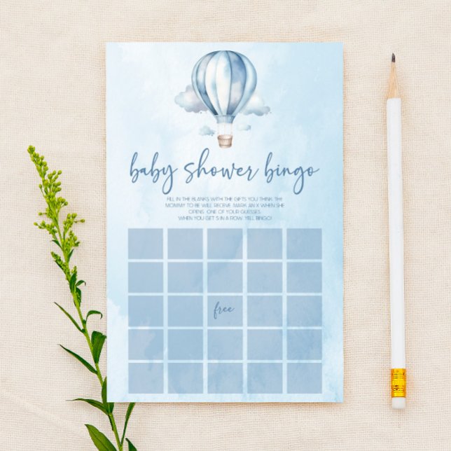 Blue Hot Air Ballon Bingo Baby Showspiel (Von Creator hochgeladen)