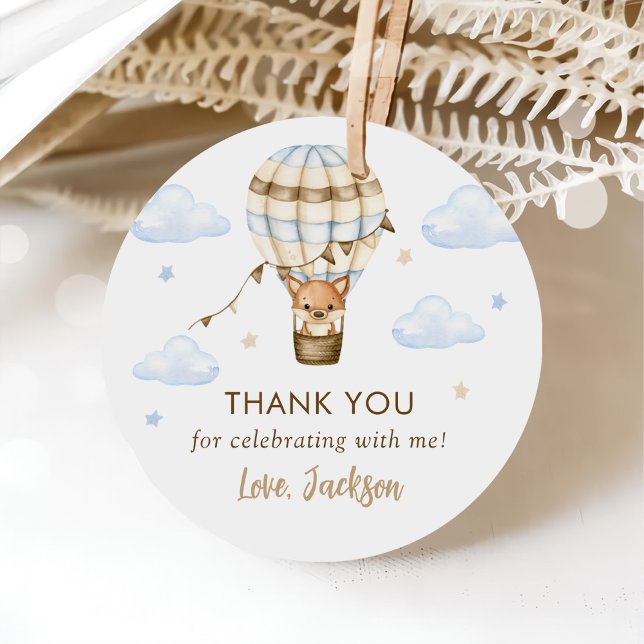 Blue Hot Air Ballon Boy 1. Geburtstag Geschenkanhänger (Von Creator hochgeladen)