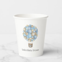Blue Hot Air Ballon Boy Baby Dusche Pappbecher