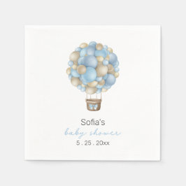 Blue Hot Air Ballon Boy Baby Dusche Serviette