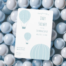 Blue Hot Air Ballon | Einladung der Babydusche