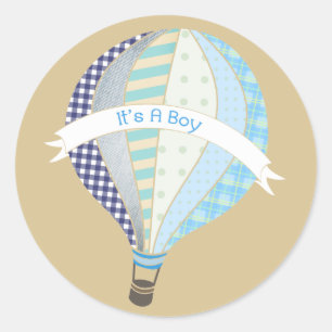 Blue Hot Air Ballon Es ist ein Boy Sticker