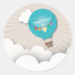 Blue Hot Air Ballon Geburtstagsparty Sticker