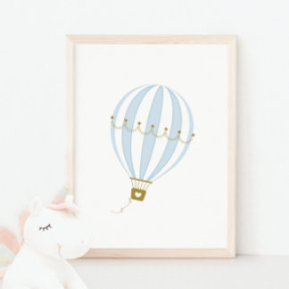 Blue Hot Air Ballon Kinderzimmer & Kids Room Poste Poster