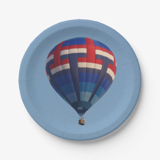 Blue Hot Air Ballon Paper Teller (Vorderseite)