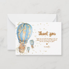Blue Hot Air Ballon Vielen Dank Mitteilungskarte
