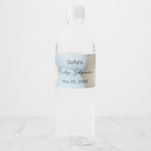 Blue Hot Air Balloon Baby Dusche Wasserflaschenetikett