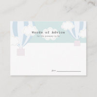 Blue Hot Air Balloon Baby Showcard