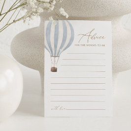 Blue Hot Air Balloon Baby Showcard Einladung