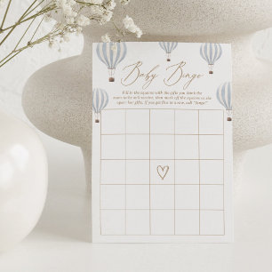 Blue Hot Air Balloon Baby Showdusche Bingo Game Einladung