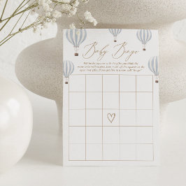Blue Hot Air Balloon Baby Showdusche Bingo Game Einladung