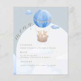 Blue Hot Air Balloon Bear Arch Baby Duschmenü