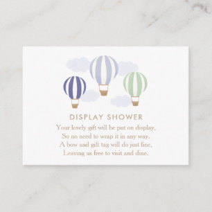 Blue Hot Air Balloons Display Duschkabine Auto Begleitkarte
