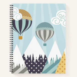 Blue Hot Air Balloons Notizbuch