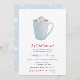 Blue Hot Cocoa Tasse Co-Ed Wedding oder Babydusche Einladung