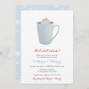 Blue Hot Cocoa Tasse Co-Ed Wedding oder Babydusche Einladung