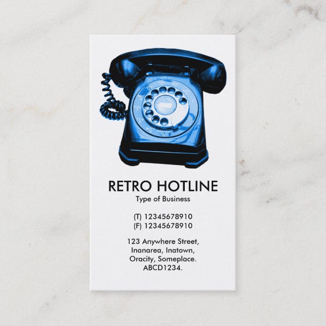 Blue Hot Line - White Visitenkarte (Vorderseite)