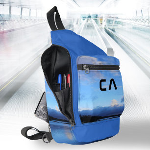 Blue Hour Lake Monogram Wanderlust Dein Foto Crossbody Bag