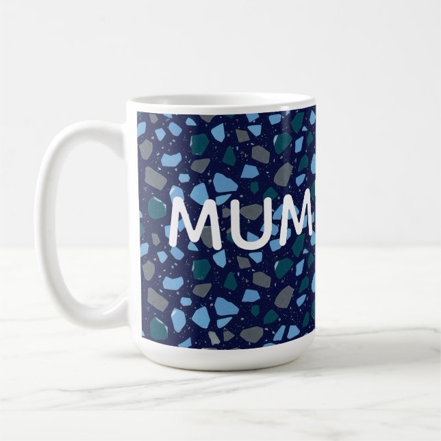 Blue Hour Terrazzo Seamless Pattern Kaffeetasse (Links)