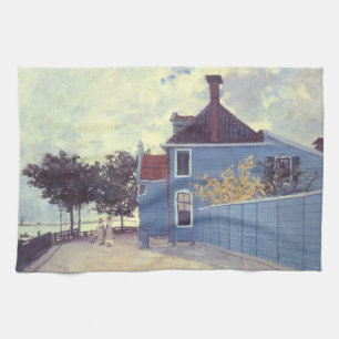 Blue House in Zaandam von Claude Monet Geschirrtuch